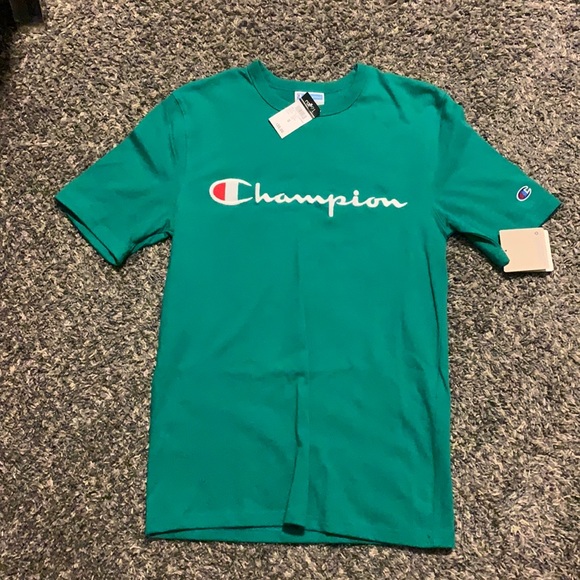 Men’s Champion T-Shirt Green - Picture 1 of 4